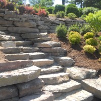 Fieldstone Boulder Wall and Steps